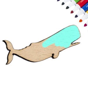 Dřevěná velryba k vymalování