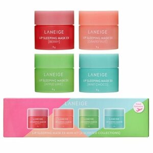 LANEIGE Set balzámů a nočních masek na rty Lip Sleeping Mask EX Mini Kit 4 Scented Collections (4 x 8g)
