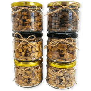 Ořechy DELUXE ve skle - více druhů 180g Co dáme?: Mandle pražené solené JUMBO