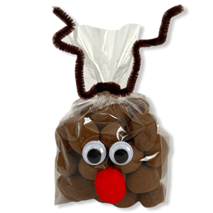Vánoční ořechový celofánový sáček SOB - 200g mandle v mléčné čokoládě se skořicí