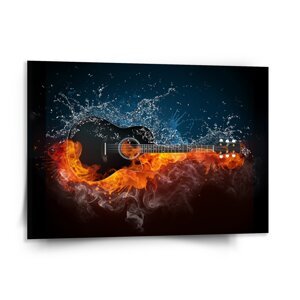 Obraz Ohnivá kytara - 150x110 cm
