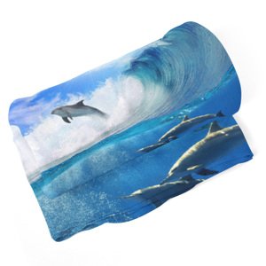 Deka Delfíni ve vlnách - 190x140 cm