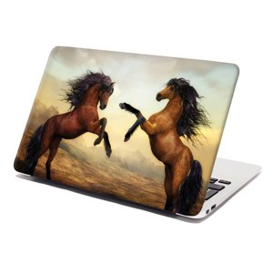 Samolepka na notebook Vzpínající se koně - 29x20 cm