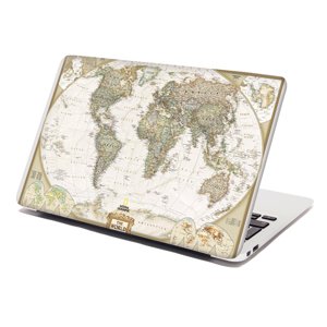 Samolepka na notebook Mapa světa - 29x20 cm