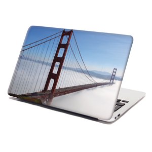 Samolepka na notebook Golden Gate v mlze - 29x20 cm