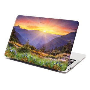 Samolepka na notebook Západ slunce nad lesem - 29x20 cm
