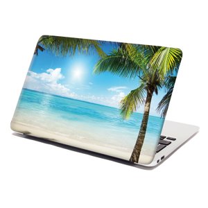Samolepka na notebook Pláž s palmami - 29x20 cm