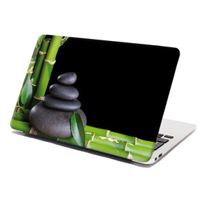 Samolepka na notebook Bambus a kameny - 38x26 cm