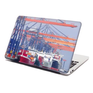 Samolepka na notebook Lodě v přístavu - 29x20 cm