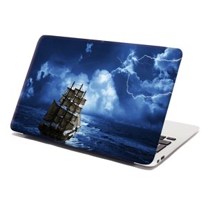 Samolepka na notebook Loď v bouřce - 29x20 cm