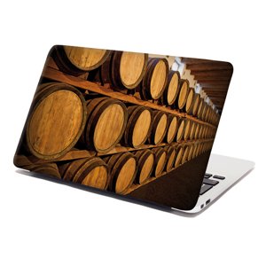 Samolepka na notebook Dřevěné sudy - 29x20 cm