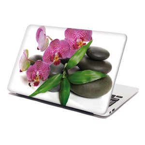 Samolepka na notebook Orchideje a kameny - 29x20 cm