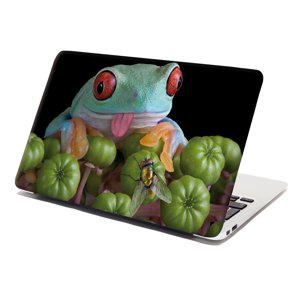 Samolepka na notebook Veselá žába - 29x20 cm