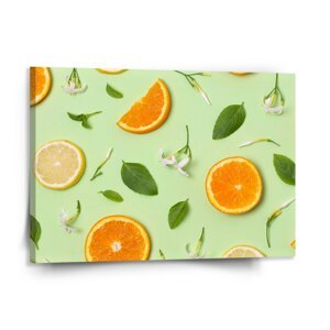Obraz Citrus a květ - 150x110 cm