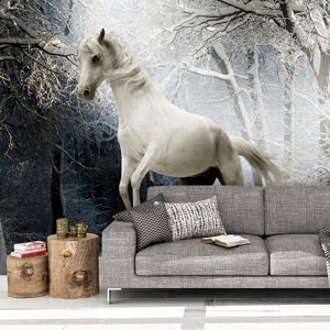 Tapeta Bílý kůň - 208x125 cm