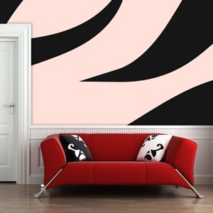 Tapeta Růžový vzor zebry - 125x75 cm