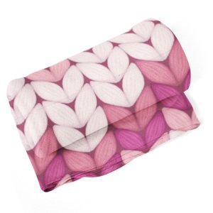 Deka Tříbarevné růžové pletení - 150x120 cm
