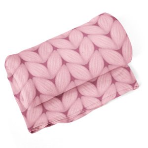 Deka Růžové pletení z vlny - 150x120 cm