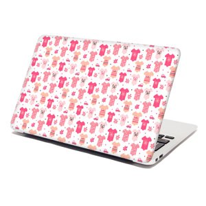 Samolepka na notebook Růžové oblečky - 38x26 cm