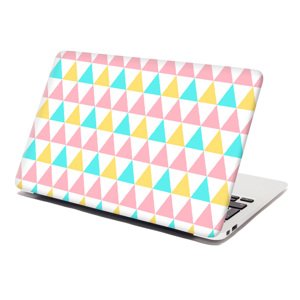 Samolepka na notebook Tříbarevné trojúhelníky - 38x26 cm