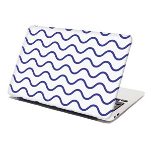Samolepka na notebook Modré vlnky - 29x20 cm