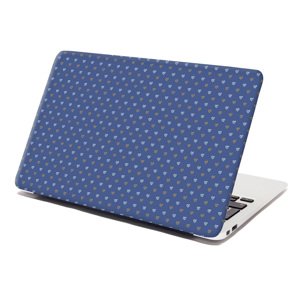 Samolepka na notebook Srdíčka na modré - 29x20 cm