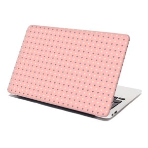 Samolepka na notebook Srdíčka na růžové - 29x20 cm