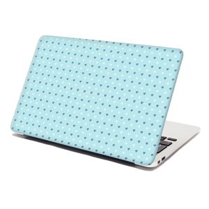 Samolepka na notebook Srdce na modré - 29x20 cm