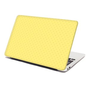 Samolepka na notebook Červené kroužky na žluté - 38x26 cm