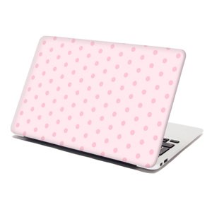 Samolepka na notebook Růžové puntíky - 29x20 cm