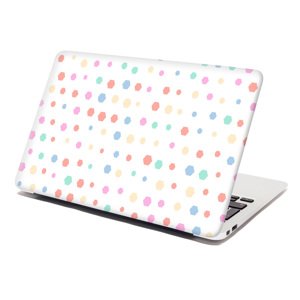 Samolepka na notebook Různě barevné puntíky - 38x26 cm