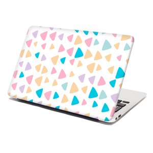 Samolepka na notebook Barevné trojúhelníčky - 38x26 cm