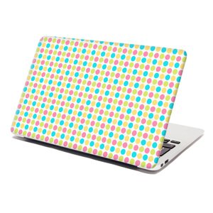 Samolepka na notebook Veselé barevné puntíky - 29x20 cm