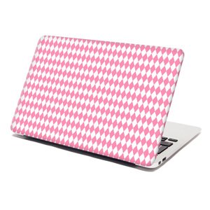 Samolepka na notebook Růžovobílé kosočtverce - 29x20 cm
