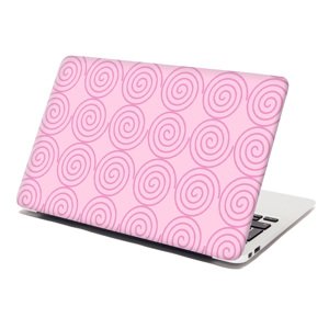 Samolepka na notebook Růžové spirály - 29x20 cm