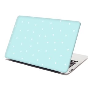 Samolepka na notebook Tečky na bledě modré - 29x20 cm