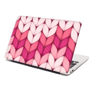 Samolepka na notebook Tříbarevné růžové pletení - 29x20 cm