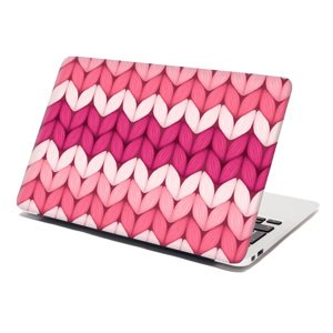 Samolepka na notebook Střídajíci růžové pletení - 29x20 cm