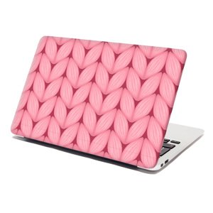 Samolepka na notebook Růžové pletení z vlny - 29x20 cm
