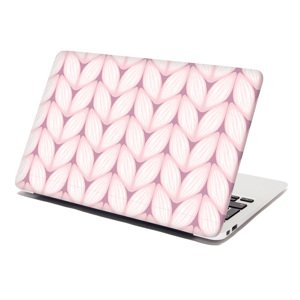Samolepka na notebook Bledě růžové pletení - 29x20 cm