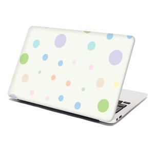 Samolepka na notebook Tříbarevné puntíky - 29x20 cm