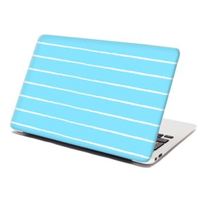 Samolepka na notebook Bílé linky na modré - 29x20 cm