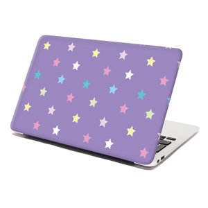 Samolepka na notebook Hvězdy na fialové - 29x20 cm