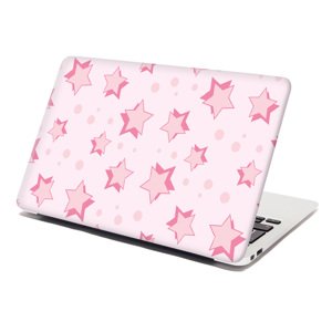 Samolepka na notebook Růžové hvězdičky - 29x20 cm
