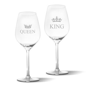 Skleničky na víno King a Queen: 2 x 49 cl