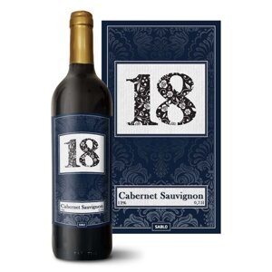Červené víno k 18. narozeninám: 0,75 l