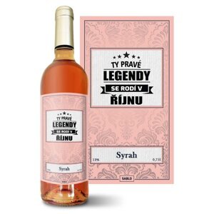 Růžové víno Ty pravé legendy se rodí v říjnu: 0,75 l