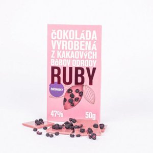 Ruby - čokoláda z kakaových bobů ruby - s lyofilizovanými borůvkami