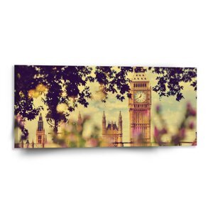 Obraz Londýn Big Ben Flowers - 110x50 cm