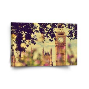 Obraz Londýn Big Ben Flowers - 120x80 cm